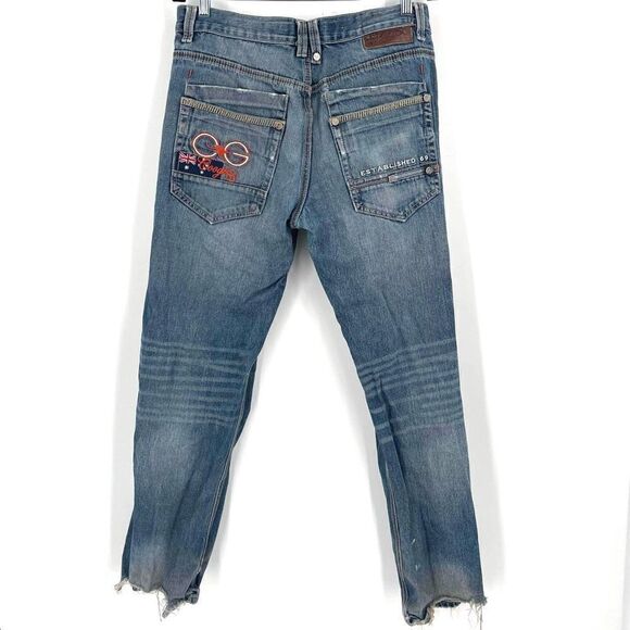 Coogi Australia Men's Distressed Relaxed Straight Jeans Blue Denim Size W34 L32 - Picture 3 of 13